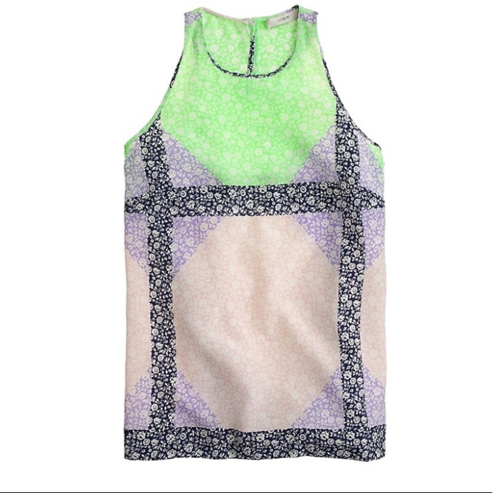 J. Crew Windowpane Silk Blouse